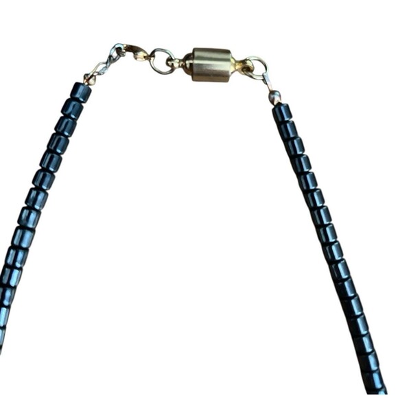 Vintage Hemalite Necklace Art Deco Style Tapered Panel Bead 16” - Picture 2 of 3